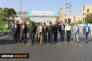 حضور چناب آقای دکتر رضا نقدی سرپرست دانشگاه فنی و حرفه ای استان سمنان در مراسم با شکوه رژه نیروهای مسلح استان سمنان 3