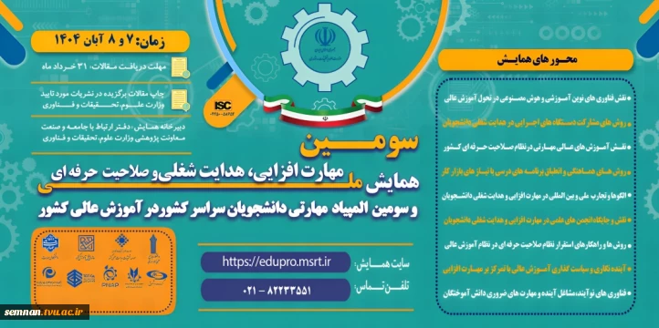 سومین همایش ملی مهارت افزایی، هدایت شغلی و صلاحیت حرفه ای 2